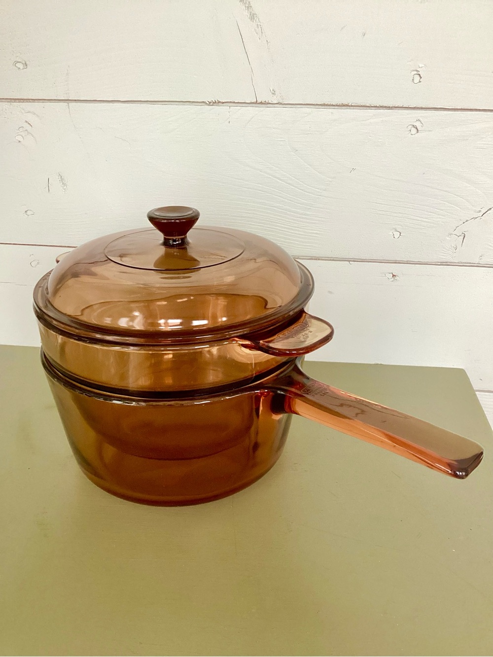 VISION Corning 1.5L Pot & Double Boiler Insert w/Lid V-20-B, V-15-C
